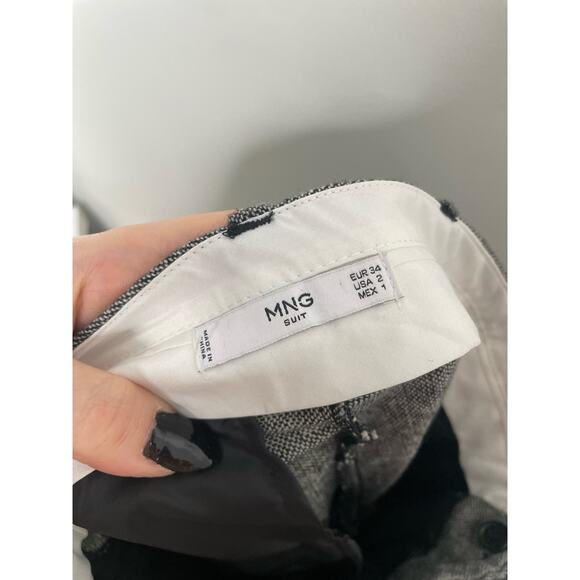 Mango Grey Melanged Cropped Trouser Pants Size 2 Dressy - Picture 8 of 9